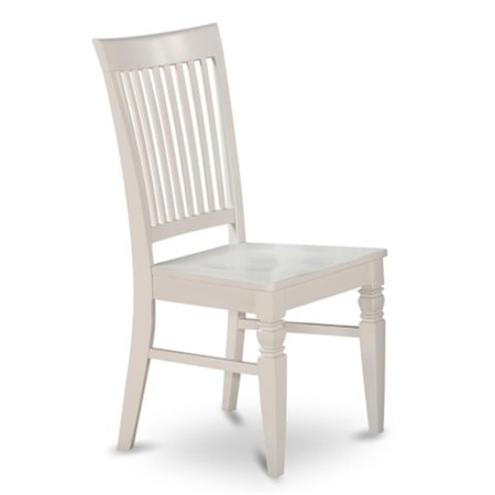 EAST WEST FURNITURE Weston Dining Chair with Wood Seat in Linen White Finish Pack of 2 WEC-WHI-W